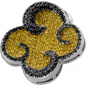 Diamant Anhänger Silber 925 schwarze champagner Diamanten 1ct 