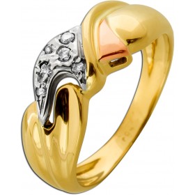 Brillantring Gold 585 14 Karat Brillanten 0.06ct Weissgold Rosegold