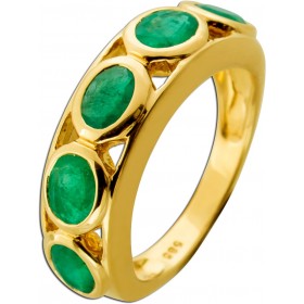 Smaragd Ring Gold 585 14 Karat grüne Edelsteine 1.75ct
