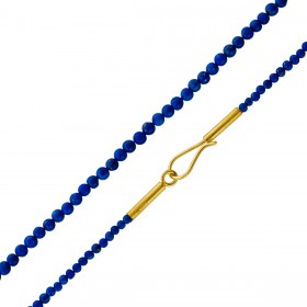 Lapislazuli Edelsteinkette Gold 750 18K azurblaue Edelsteine 