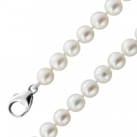 Perlenkette 56cm Silber 925 japanische Akoyaperlen 7.6mm