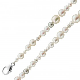 Perlenkette 92cm Silber 925 Japanischen Akoyaperlen 8-3mm 