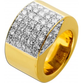 Brillantring Cocktail Gelbgold 750 18K Diamanten 2.85ct