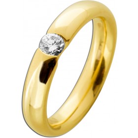 Solitär Spannring Gold 585 14 Karat Brillant 0.18ct 