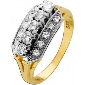 Brillant Ring Gold 585 14 Karat Brillanten 1ct Antikschmuck 1980