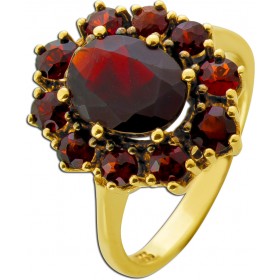 Granat Ring Gold 333 8 Karat rote Edelsteine 6.0ct Antikschmuck