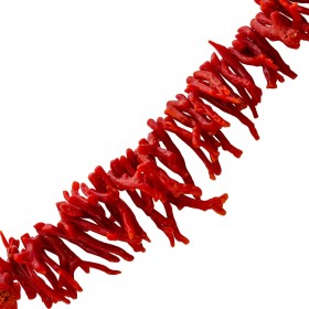 Korallenkette rote Koralläste Gelbgold vergoldet Antikschmuck 