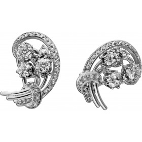 Brillant Ohrringe Weißgold 750 18K Diamanten 3.8ct Antikschmuck Art Deco