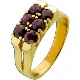 Granatring Gold 333 weinrote böhmische Edelsteine 1.5ct Antikschmuck