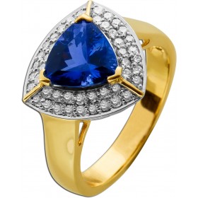 Tansanit Ring Gold 585 14K lila Edelstein 3ct Brillanten 0.85ct