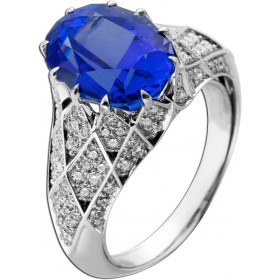 Tansanitring Weißgold 750 18K blauer Edelstein 7ct Brillanten 1.50ct