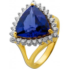 Tansanitring AAAAA Gold 750 18K blauer Edelstein 7ct Brillanten 0.80ct