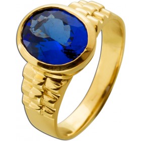 Tansanitring Gold 585 14 Karat blauer Edelstein 3.5ct