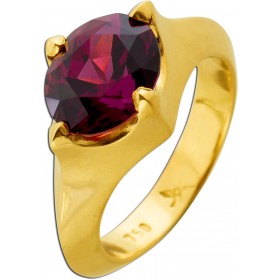 Rhodolith Ring Gold750 18 Karat roter Edelstein 4.5ct