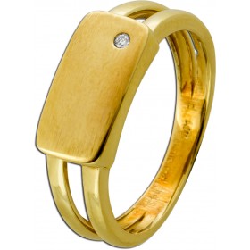 Siegelring Gold 333 8 Karat Brillant 0.01ct Kleinfingerring