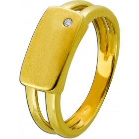 Siegelring Gold 333 8 Karat Brillant 0.01ct Kleinfingerring