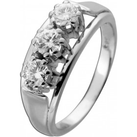 Brillantring Weissgold 585 14K Brillanten 0.85ct Lupenrein Antikschmuck