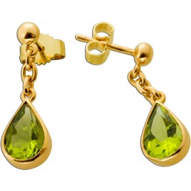 Peridot Ohrstecker Gold 585 14K grüne Edelsteine 3.0ct 