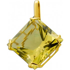 Citrinanhänger Gold 333 8 Karat limonengelber Edelstein 37ct