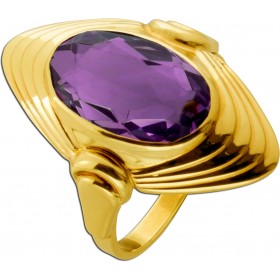 Amethyst Ring Gold 333 8K lila Edelstein 5ct Antikschmuck
