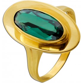 Turmalin Ring Gold 333 8K grüner Edelstein 3.3ct Antikschmuck