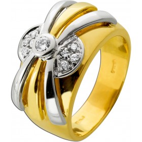 Brillantring Gold 750 18K Diamanten 0.23ct Antikschmuck