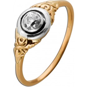 Diamantring Gold 585 14K Diamant 0.26ct Antikschmuck 1880