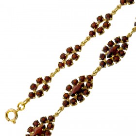 Granat Armband Gold 333 8K rote Edelsteine 10ct Antikschmuck