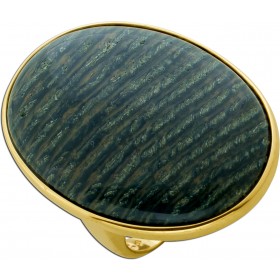 Moosachat Ring Gold 375 9K moosgrüner Edelstein 10.9ct