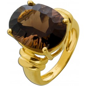 Rauchquarzring Gold 375 9K cognac brauner Edelstein 10.25ct