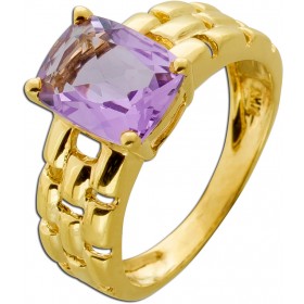 Amethystring Gelbgold 375 violetter Amethyst Edelstein 1.60ct