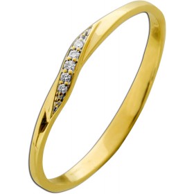 Brillantring Gelbgold 375 9 Karat Brillanten 0.04ct
