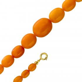 Bernsteinkette honiggelbe Butterscotch Edelsteine Antikschmuck 