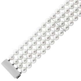 Perlenarmband Akoyaperlen 6.5-6.1mm Weißgold 585 14K