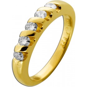 Memoire Ring Gold 585 14 Karat Brillanten 0.35ct 
