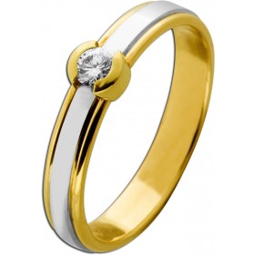 Brillantring Gold 585 14 Karat Brillant 0.10ct Lupenrein