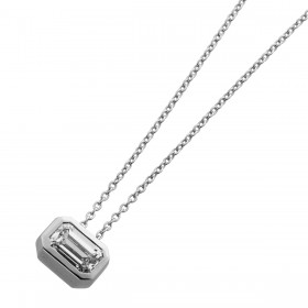 Ankerkette Anhänger Weißgold 585 14K Lab Grown Diamant 1.01ct IGI Zertifikat