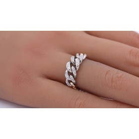 Kettenring Gold 585 Weißgold 14K Brillanten 0.16ct 