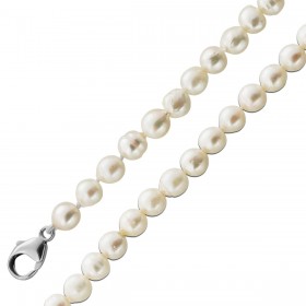 Perlenkette 83cm Akoyaperlen 7.4-7.2mm Silber 925