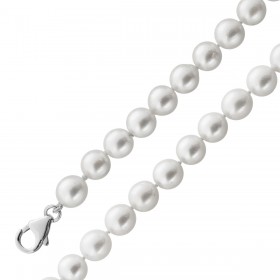 Perlenkette 56cm Akoyaperlen 8-7.8mm Silber 925