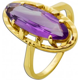 Amethyst Ring Gold 585 14K lila Edelsteine 3ct Antikschmuck