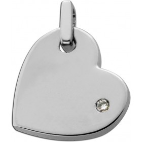Herz Anhänger Weissgold 585 14 Karat Brillant 0.02ct