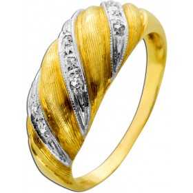 Diamantring Gold 750 18K Diamanten 0.14ct Weißgold