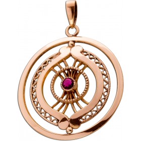 Rubin Anhänger Gold 333 8K roter Edelstein Antikschmuck 