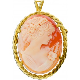 Kammee Anhänger Gold 333 8K Carneol Gemme Antikschmuck