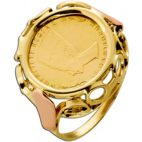 Münzen Ring Gold 585 14 Karat Nofrete Regina Aegyptorium Antikschmuck