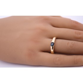 Cartier Saphir Ring Gold 750 18K blauer Saphir 0.75ct Antikschmuck
