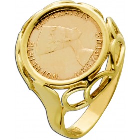 Münzring Nofretete Gold 333 8K Ägyptische Münze Antikschmuck