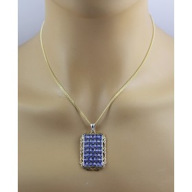 Tansanit Anhänger Silber 925 vergoldet blaue Tansanit Edelsteine 7ct 