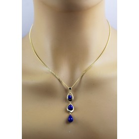 Lapislazuli Anhänger Gold 333 8K blaue Lapislazuli Edelsteine 4.8ct